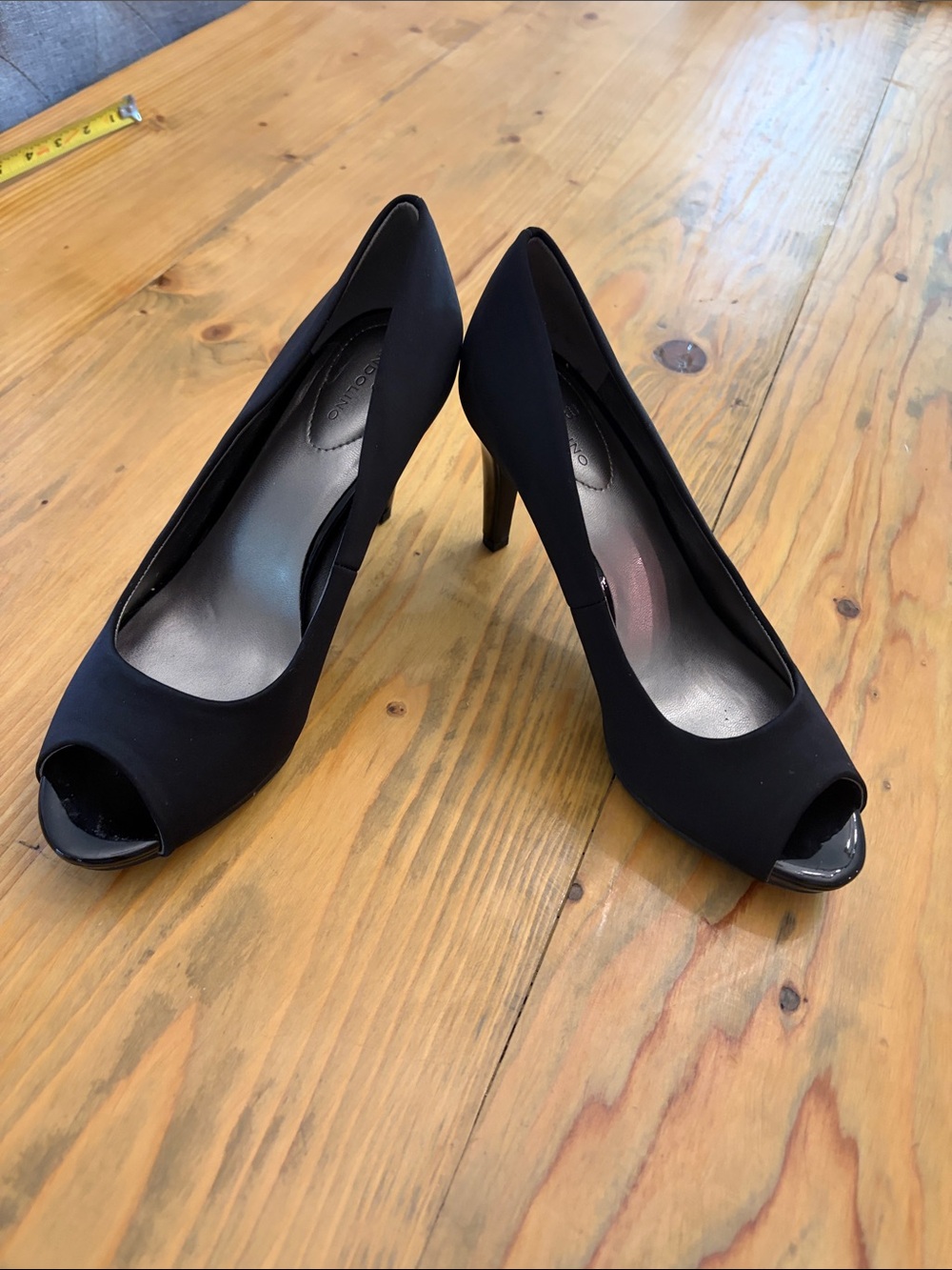 Bandolino Black Peep-Toe High Heels